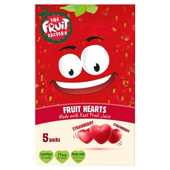 Tesco Fruit factory fruit hearts strawberry 5x20g offer