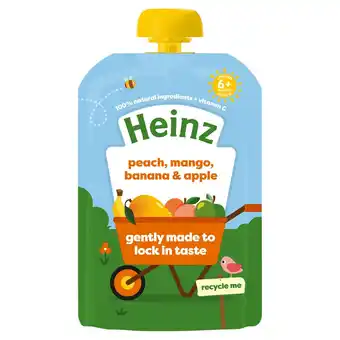 Tesco Heinz fruit pouch peach mango & banana 100g offer