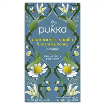 Tesco Pukka organic chamomile vanilla & manuka 20 tea bags 32g offer