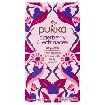 Tesco Pukka elderberry & echinacea organic 20 tea bags 40g offer