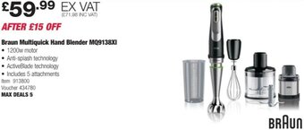 Costco Braun Multiquick Hand Blender MQ9138XI offer