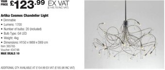 Costco Artika Cosmos Chandelier Light offer
