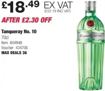 Costco Tanqueray No. 10 70cl offer