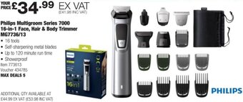 Costco Philips Multigroom Series 7000 16-in-1 Face, Hair & Body Trimmer MG7736/13 offer