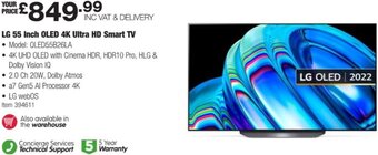 Costco LG 55 Inch OLED 4K Ultra HD Smart TV offer