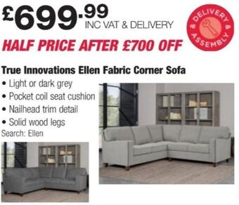 Costco True Innovations Ellen Fabric Corner Sofa offer