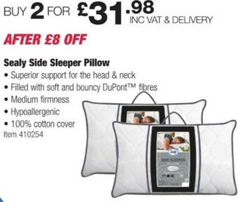 Costco Sealy Side Sleeper Pillow offer