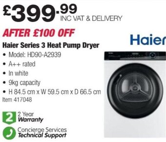 Haier Series 3 Heat Pump Dryer