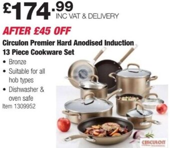 Costco Circulon Premier Hard Anodised Induction 13 Piece Cookware Set offer