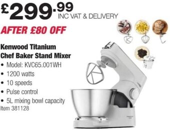 Costco Kenwood Titanium Chef Baker Stand Mixer offer