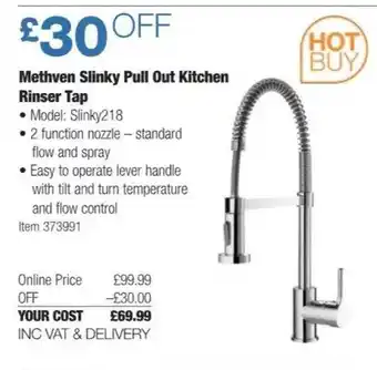 Costco Methven slikny pull oout kitchen rinser tap offer