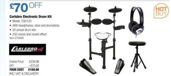 Costco Carlsbro electronic drum kit offer