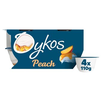 Morrisons Oykos greek style peach yogurts offer