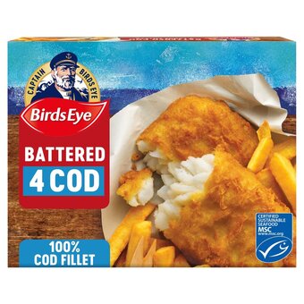 Morrisons Birds eye 4 battered cod fish fillets offer