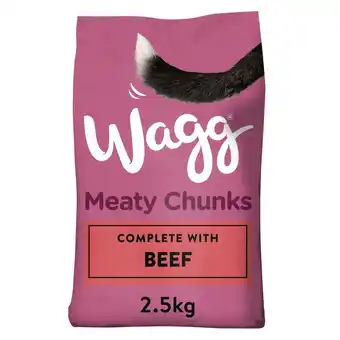 Morrisons Wagg moist meaty chunks beef dry adult dog food offer