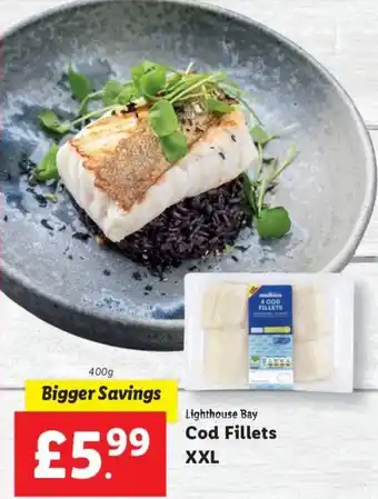 Lidl Lighthouse Bay Cod Fillets XXL 400g offer
