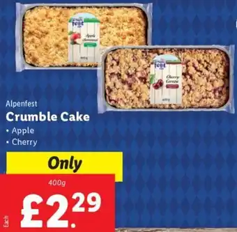 Lidl Alpenfest Crumble Cake 400 g offer