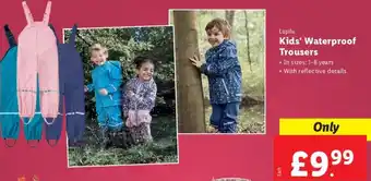 Lidl Lupilu Kid's Waterproof Trousers offer