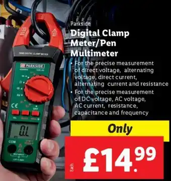 Lidl Parkside Digital Clamp Meter/Pen Multimeter offer
