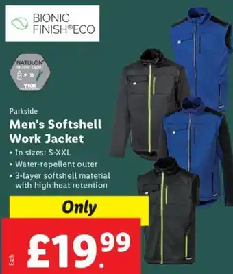 Lidl Parkside Men's Softshell Work Jacket offer