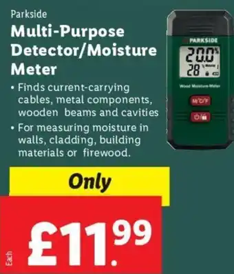 Lidl Parkside Multi-Purpose Detector/Moisture Meter offer