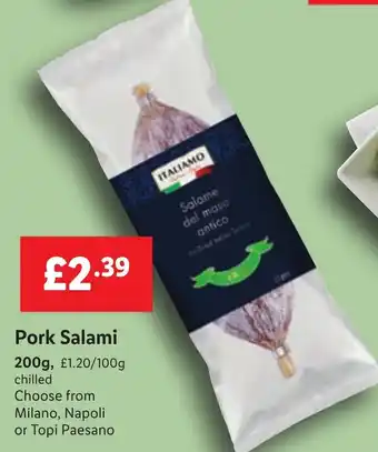 Lidl Italiamo Pork Salami 200 g offer