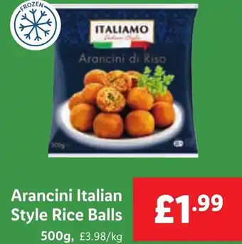 Lidl Italiamo Arancini Italian Style Rice Balls 500 g offer
