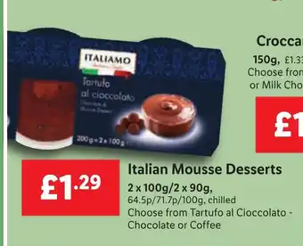 Lidl Italiamo Italian Mousse Desserts offer