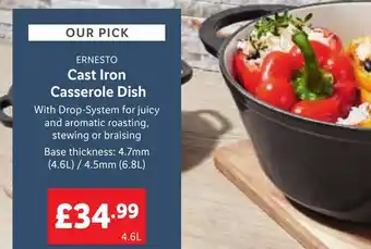 Lidl Ernesto Cast Iron Casserole Dish 4.6L offer