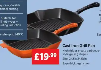 Lidl Ernesto Cast Iron Grill Pan offer