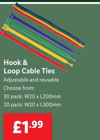 Lidl Hook & Loop Cable Ties offer