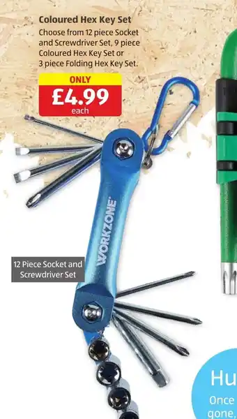 Aldi Coloured Hex Key Set offer