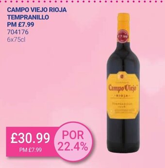 Bestway Campo Viejo Rioja Tempranillo 6x75cl offer