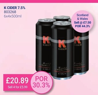 Bestway K Cider 7.5% 6x4x500ml offer