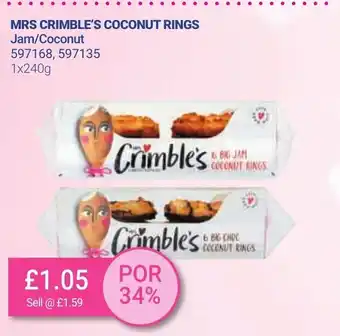 Bestway Mrs Crimble's Coconut Rings Jam/Coconut 1x240g offer