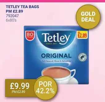 Bestway Tetley Tea Bags 6x80's offer