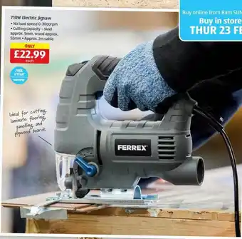 Aldi Ferrex 710w electric jigsaw offer