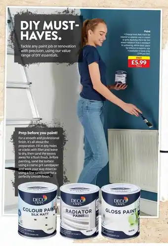 Aldi Deco craft paint offer