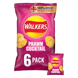 Tesco Walkers prawn cocktail crisps 6x25g offer