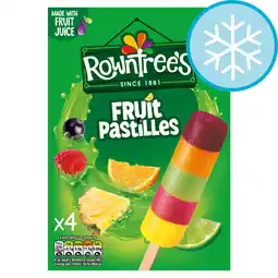 Tesco Rowntrees fruit pastilles lollies 4x65ml offer