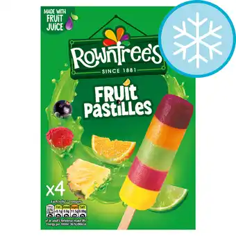 Tesco Rowntrees fruit pastilles lollies 4x65ml offer