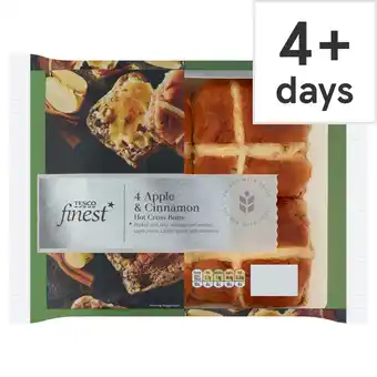 Tesco Tesco finest 4 apple & cinnamon hot cross buns offer