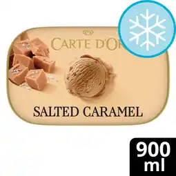 Tesco Carte d'or rich salted caramel ice cream 900ml offer