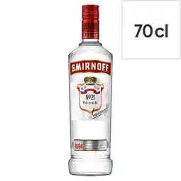 Tesco Smirnoff red label vodka 70cl bottle offer