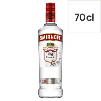 Tesco Smirnoff red label vodka 70cl bottle offer