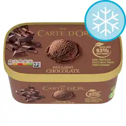 Tesco Carte d'or indulgent chocolate ice cream 900ml offer