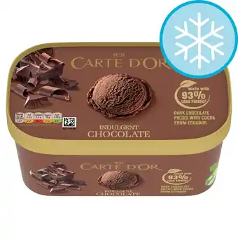 Tesco Carte d'or indulgent chocolate ice cream 900ml offer