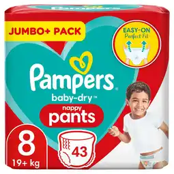 Tesco Pampers baby dry nappy pant size 8 43 nappies jumbo pack offer