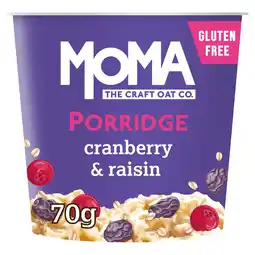 Tesco Moma porridge pot cranberry & raisin 70g offer
