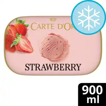 Tesco Carte d'or strawberry ice cream 900ml offer